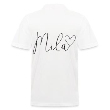 Mila Name Vorname Mädchen - Männer Poloshirt - Weiß - Hinten - Kai (181cm)