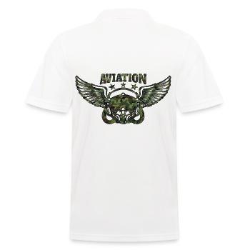 Heeresfliegerei - Männer Poloshirt - Weiß - Hinten - Kai (181cm)