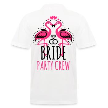 Bride Braut Party Crew JGA Flamingos Eheringe 103 - Männer Poloshirt - Weiß - Hinten - Kai (181cm)