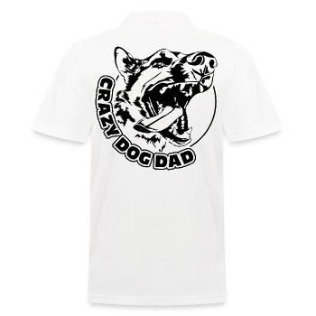 CRAZY DOG DAD Dog Saying Dogs Father Wilsigns - Men's Polo Shirt - white - Back - Kai (181cm)