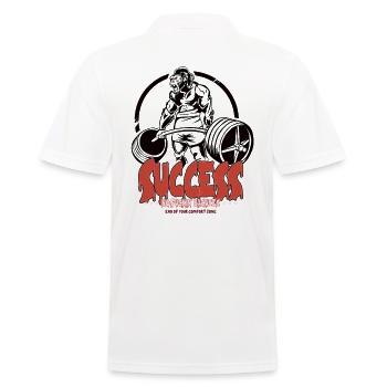 GYM No Excuses Body Building Fitness Gorilla - Men's Polo Shirt - white - Back - Kai (181cm)
