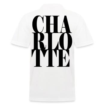 Charlotte Nom Prénom Police moderne Word Art - Polo Homme - blanc - Dos - Kai (181cm)