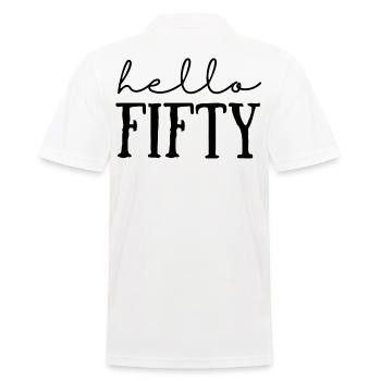 50th birthday - Men's Polo Shirt - white - Back - Kai (181cm)