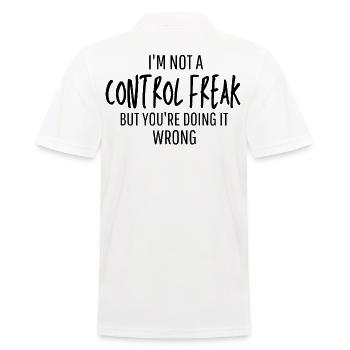 Control Freak - Men's Polo Shirt - white - Back - Kai (181cm)