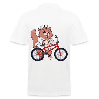 Infirmière Chat Urgence BMX Utiliser Vélo Médecin - Polo Homme - blanc - Dos - Kai (181cm)
