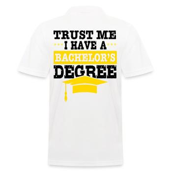 Baccalauréat Diplômé de cérémonie universitaire terminé - Polo Homme - blanc - Dos - Kai (181cm)