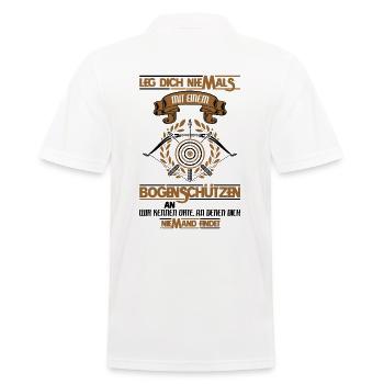 Leg Dich niemals mit einem Bogenschützen an - Männer Poloshirt - Weiß - Hinten - Kai (181cm)