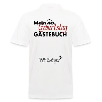 40. Geburtstag Party Gästebuch 40 Jahre - Männer Poloshirt - Weiß - Hinten - Kai (181cm)