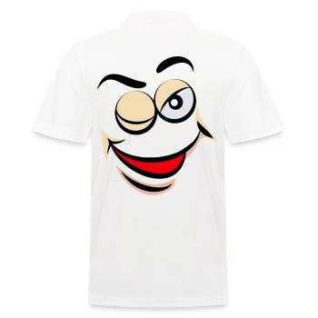 Cartoon face comic cartoon humor smile - Men's Polo Shirt - white - Back - Kai (181cm)