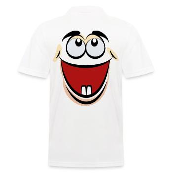 Cartoon face comic cartoon humor smile - Men's Polo Shirt - white - Back - Kai (181cm)
