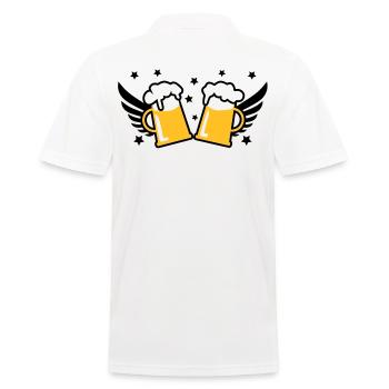 2 Mass Bier Bierkruege Flügel 3c Prost - Männer Poloshirt - Weiß - Hinten - Kai (181cm)