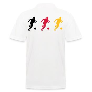Fußball Fußballer Fußballspiel Deutschlandfahne - Männer Poloshirt - Weiß - Hinten - Kai (181cm)