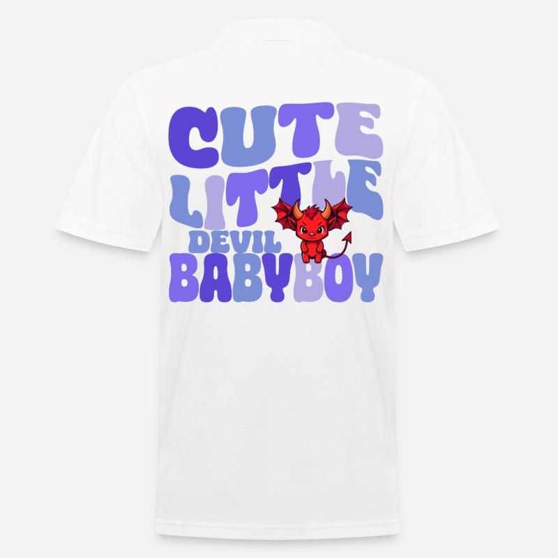 Babyboy - Cute little Devil - Männer Poloshirt - Weiß