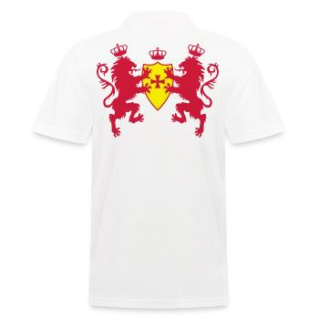 Loewen mit dem Ritterschild Templer Kreuz Krone 2c - Männer Poloshirt - Weiß - Hinten - Kai (181cm)