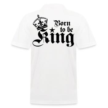 21 Born to be King 1c - Männer Poloshirt - Weiß - Hinten - Kai (181cm)