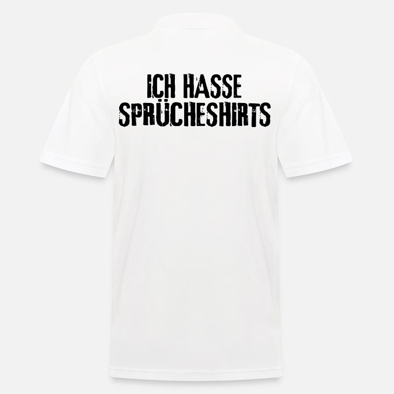 Ich hasse Sprücheshirts lustige Sprüche Spruch - Männer Poloshirt - Weiß