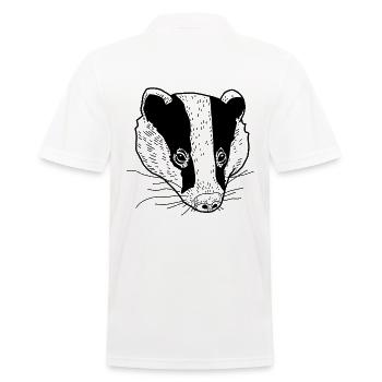 Dachs - Männer Poloshirt - Weiß - Hinten - Kai (181cm)