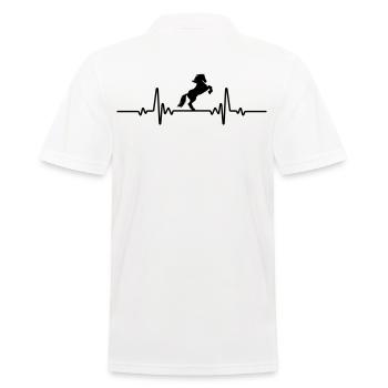 Horse wild heartbeat ride EKG equestrian rider - Men's Polo Shirt - white - Back - Kai (181cm)