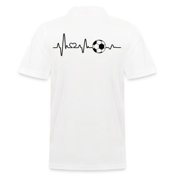 Fußball Fan Herzschlag Love Fußballer EKG lustig - Männer Poloshirt - Weiß - Hinten - Kai (181cm)