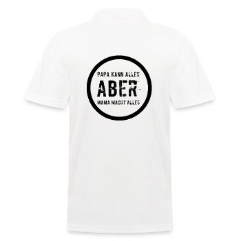 Papa kann alles aber Mama macht alles Vater Mutter - Männer Poloshirt - Weiß - Hinten - Kai (181cm)