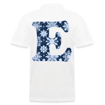 Buchstabe E Schneeflocken - Männer Poloshirt - Weiß - Hinten - Kai (181cm)