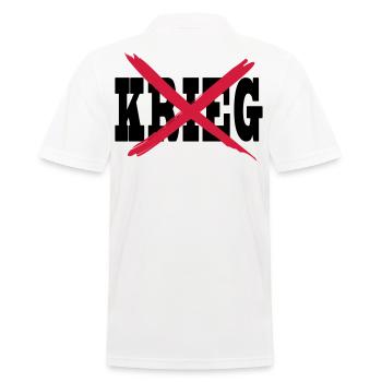 Gegen Krieg Antikrieg Peace - Männer Poloshirt - Weiß - Hinten - Kai (181cm)