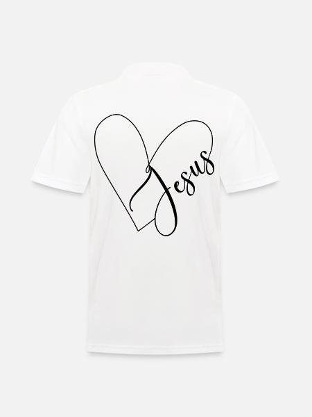 Jesus Heart Heart Line - Men's Polo Shirt - white