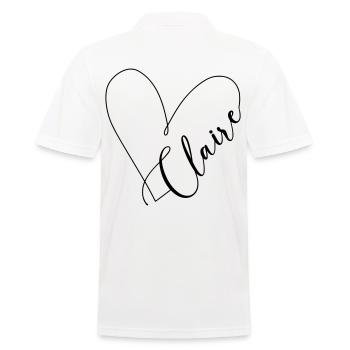 Claire Nom Ligne de Coeur - Polo Homme - blanc - Dos - Kai (181cm)