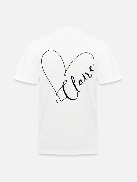 Claire Nom Ligne de Coeur - Polo Homme - blanc
