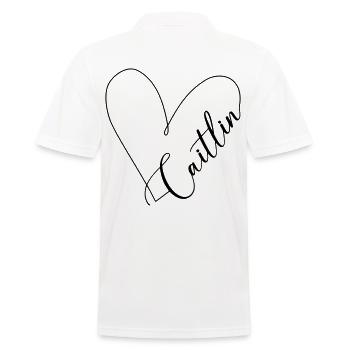 Caitlin Name Heart Line - Men's Polo Shirt - white - Back - Kai (181cm)