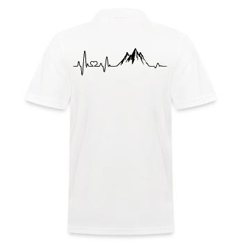 Herzschlag Berg Berge liebe Wandern Bergsteiger - Männer Poloshirt - Weiß - Hinten - Kai (181cm)