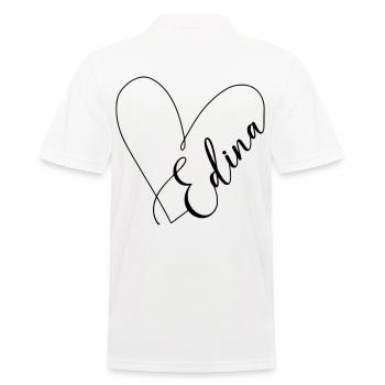 Edina Nom Ligne de Coeur - Polo Homme - blanc - Dos - Kai (181cm)