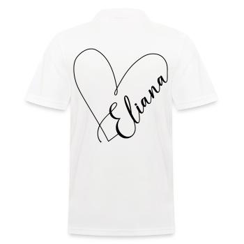 Eliana Name Herzlinie - Männer Poloshirt - Weiß - Hinten - Kai (181cm)