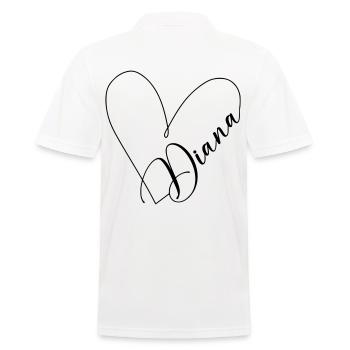 Diana Name Herzlinie - Männer Poloshirt - Weiß - Hinten - Kai (181cm)