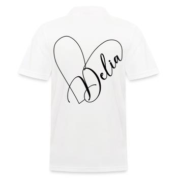 Delia Name Herzlinie - Männer Poloshirt - Weiß - Hinten - Kai (181cm)