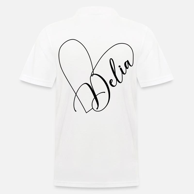 Delia Name Herzlinie - Männer Poloshirt - Weiß