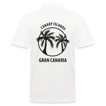 Canary Islands Gran Canaria Palm Trees - Men's Polo Shirt - white - Back - Kai (181cm)