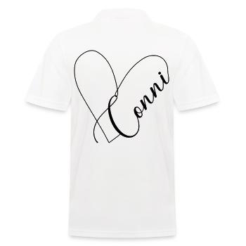 Conni Name Herzlinie - Männer Poloshirt - Weiß - Hinten - Kai (181cm)