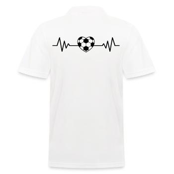 Fußball Fan Herzschlag Herz Fußballer EKG lustig - Männer Poloshirt - Weiß - Hinten - Kai (181cm)