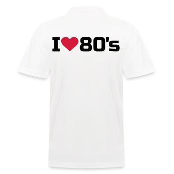 I love 80s 80 80er Achtziger 80's Herz Musik - Männer Poloshirt - Weiß - Hinten - Kai (181cm)