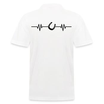 Pferd Herzschlag Hufeisen Reiter Reiterin reiten - Männer Poloshirt - Weiß - Hinten - Kai (181cm)