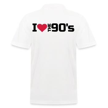 90er Jahre Fan I love the 90's Herz 90s Musik - Männer Poloshirt - Weiß - Hinten - Kai (181cm)