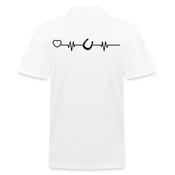 Hufeisen Pferd Herzschlag Reiter Reiterin reiten - Männer Poloshirt - Weiß - Hinten - Kai (181cm)