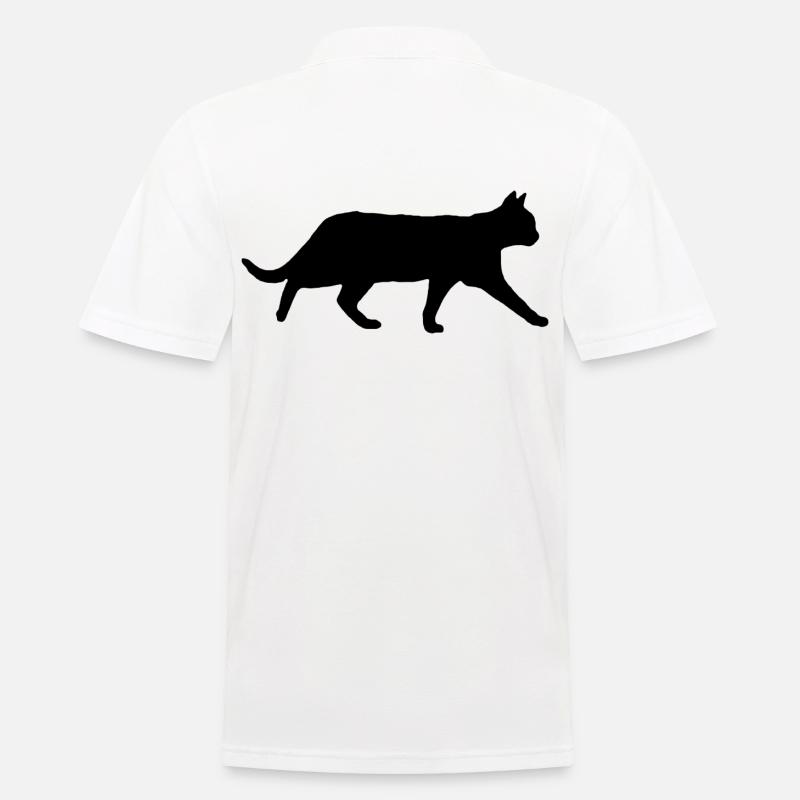 SCHWARZE KATZE - Männer Poloshirt - Weiß