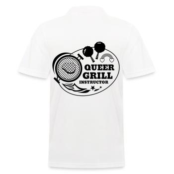 Queer Grill Instructor BBQ Geschenkidee - Männer Poloshirt - Weiß - Hinten - Kai (181cm)
