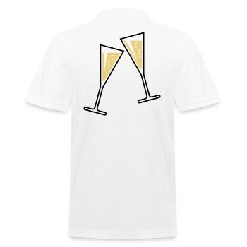2 Glasses Of Sparkling Wine (Funnel / Closed / 2C) - Men's Polo Shirt - white - Back - Kai (181cm)