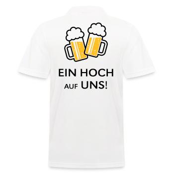 Ein Hoch Auf Uns! Bierkrüge Stoßen An (Bier / 2C) - Männer Poloshirt - Weiß - Hinten - Kai (181cm)