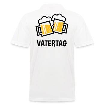 Vatertag (Bier Prosit / Bayrische Bierkrüge / 2C) - Männer Poloshirt - Weiß - Hinten - Kai (181cm)