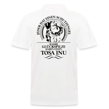 TOSA INU Schutzengel Hundespruch Hunde Wilsigns - Männer Poloshirt - Weiß - Hinten - Kai (181cm)