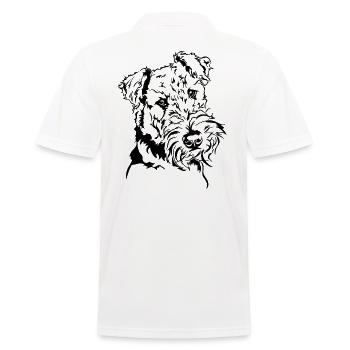 AIREDALE TERRIER Dog Portrait Dog Dogs Wilsigns - Men's Polo Shirt - white - Back - Kai (181cm)